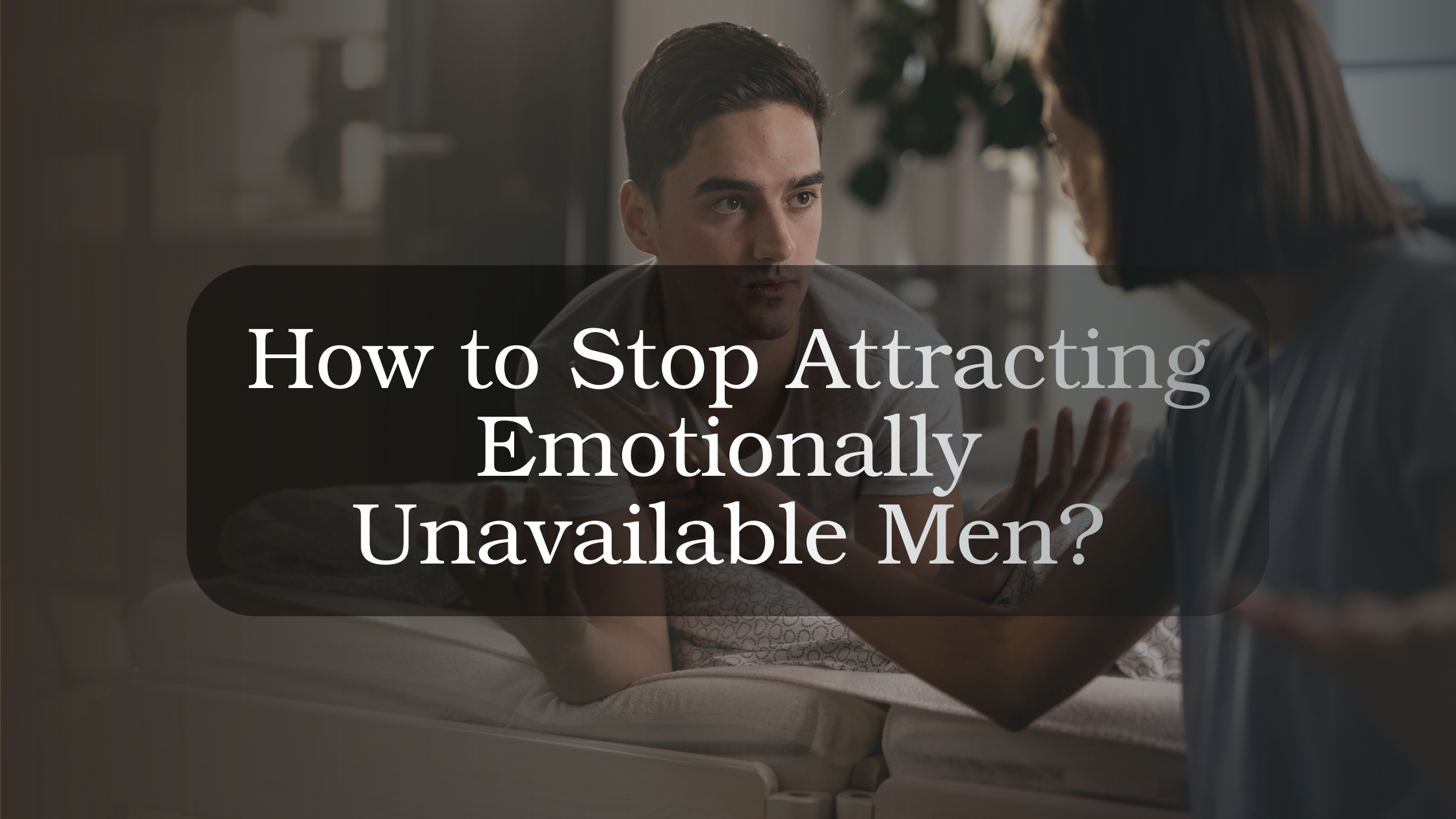 Woman reflecting on repeated relationship patterns, symbolizing attraction to emotionally unavailable partners and the process of understanding and change