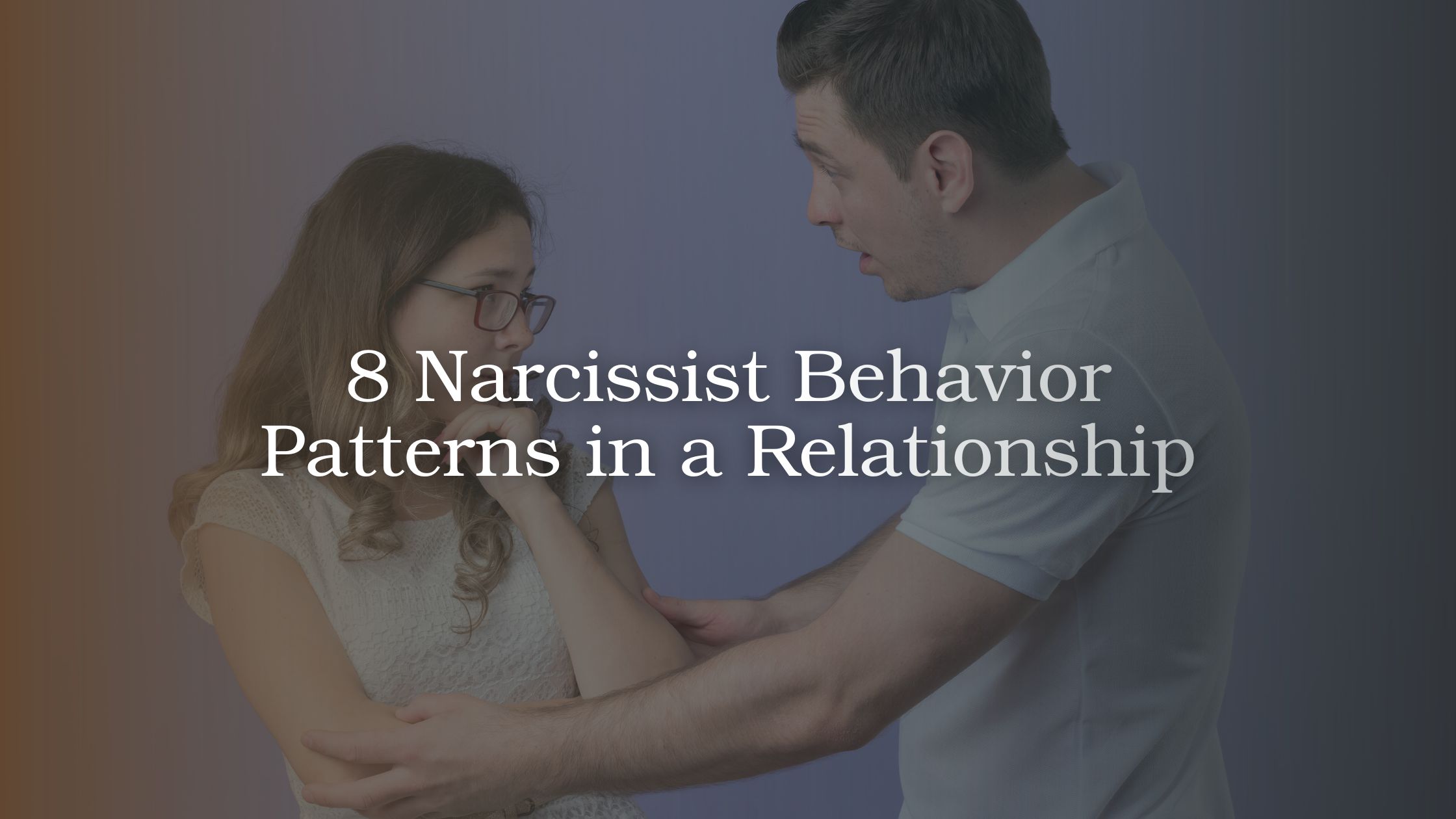 Illustration of a couple in a strained relationship highlighting common narcissistic behavior patterns such as control, manipulation, and lack of empathy