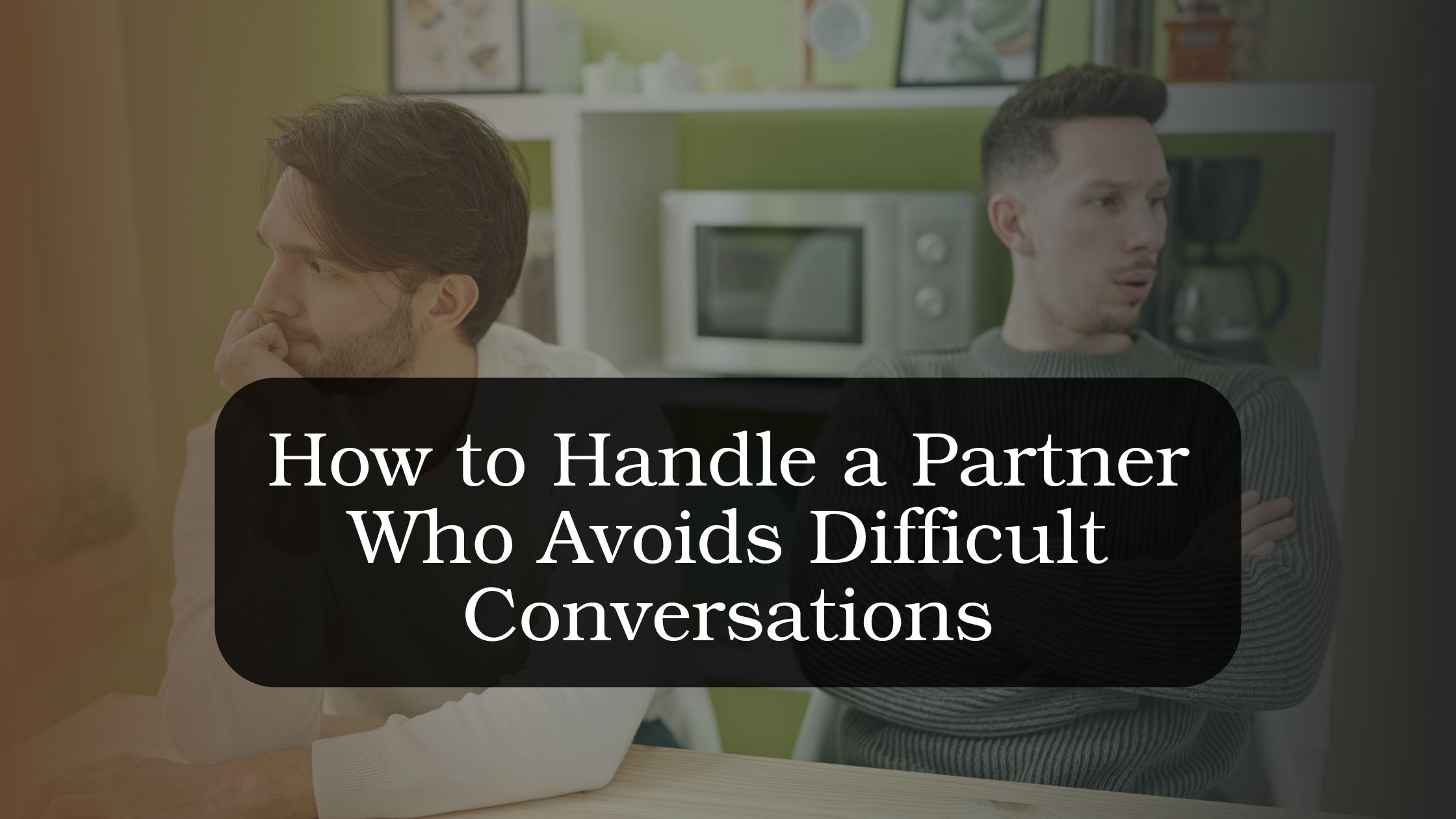 Partner avoids difficult conversations while the other seeks connection, illustrating communication challenges, emotional withdrawal, and relationship conflict in a committed relationship.