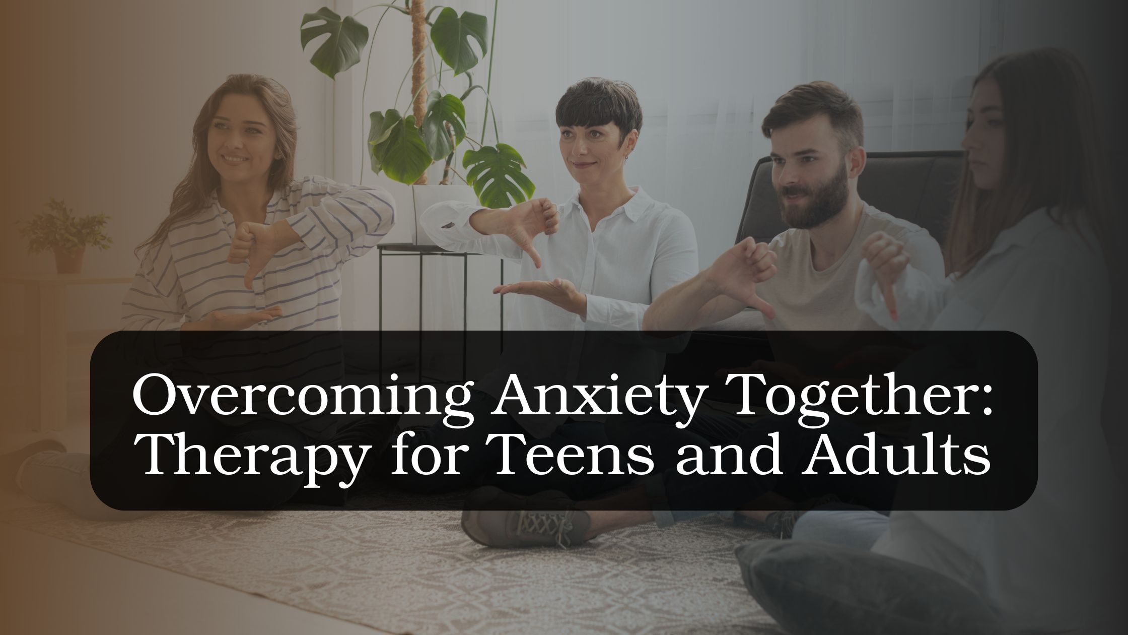 Teen and adult family members in a supportive therapy session, representing anxiety treatment, emotional regulation, and family-focused mental health care.